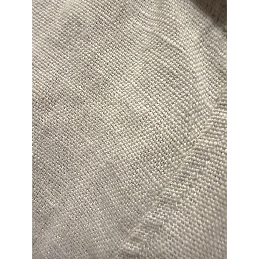 Coldwater Creek Beige 100% Linen Full Zip Hooded Jacket 3/4 Sleeve Small Travel